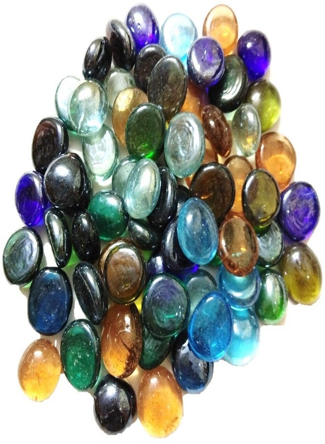Firstly Multi-Colored Round Glass Pebbles/gravels/Stone/Beads for Aquarium, Table, vase, Fountain, 50pcs - Image 1